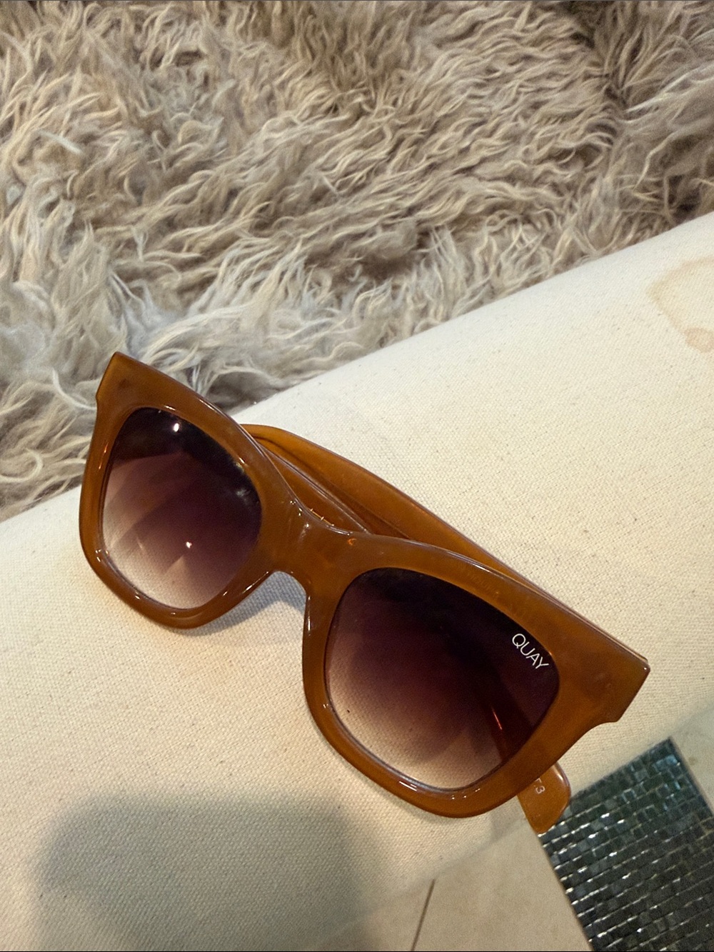 Quay Australia “after hours” Cat Eye Sunglasses in coffee brown